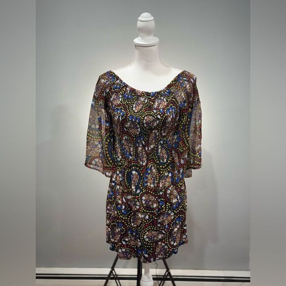 august silk Tops - SALE! Multicolor August Silk Paisley Peasant Blouse Size M EUC